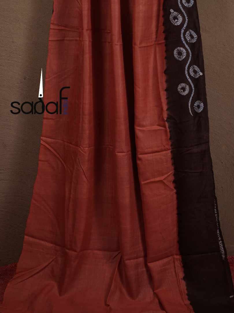 Tussar Silk Shibori Work Designer Saree